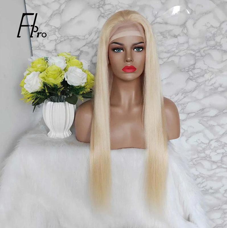 High Density 613# Blonde Full Lace Wig Straight Baby Hair